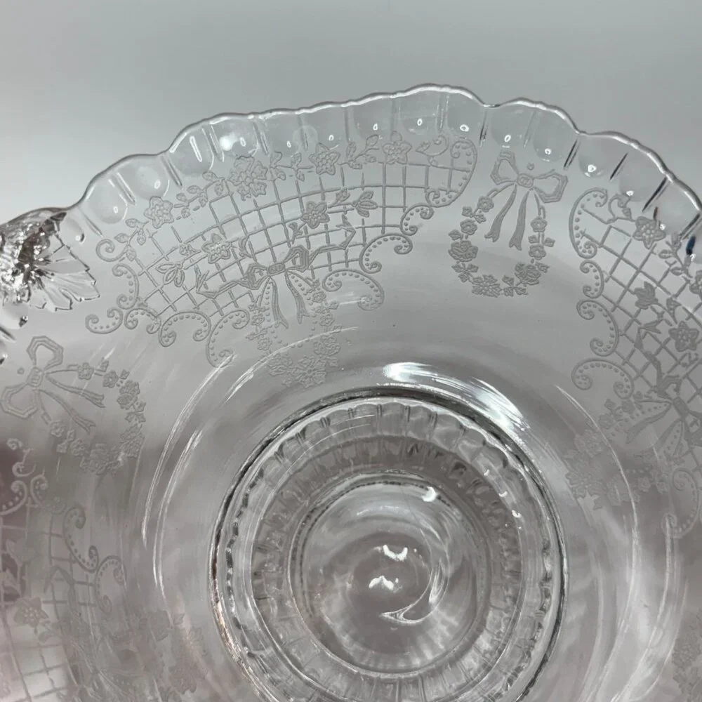 Fostoria Etched Crystal Romance Clear Serving Bowl